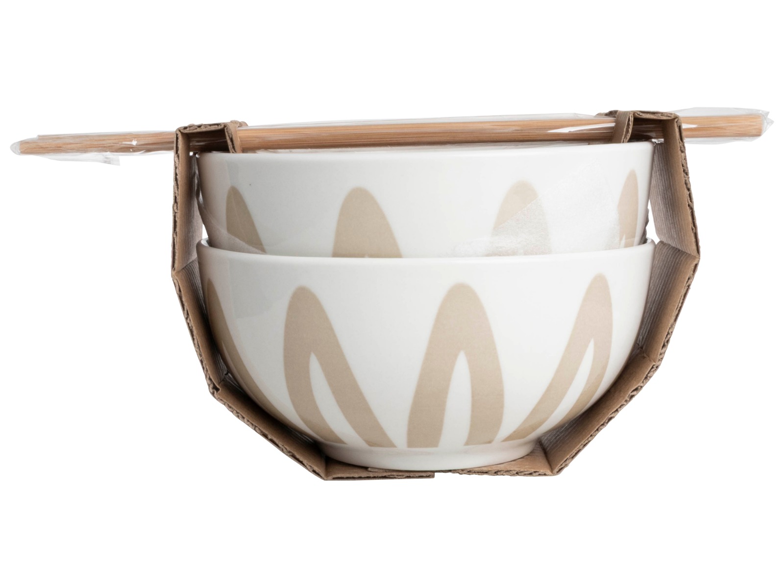 Noodle kom ø15x7,5cm - set 2 stuks - incl. stokjes