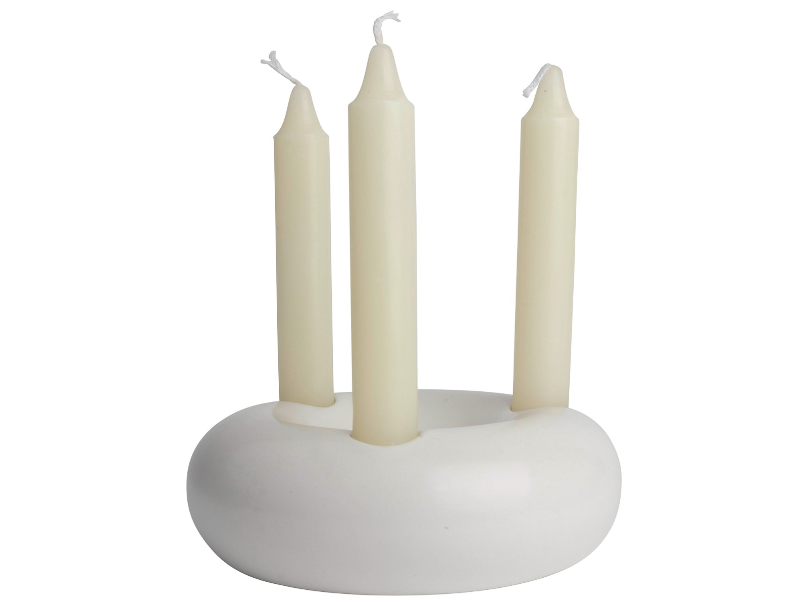 Kandelaar rond ø15,5x5,5 cm - incl. 3 kaarsjes